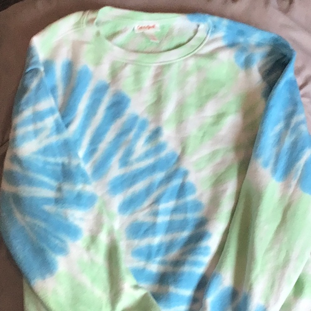 Blue and Green Tie-Dye Sweatshirt